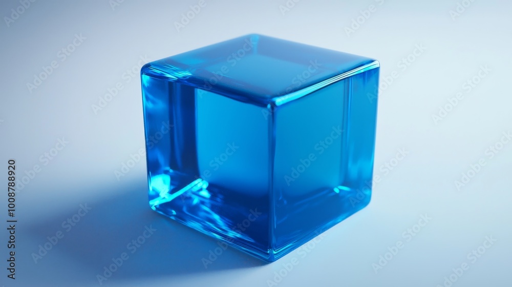 A blue cube on a white background, hi-tech futuristic style, cut-out shapes, futuristic installation, vibrant geometric shapes, HD A blue cube on a white background, hi-tech futuristic style, cut-out shapes, futuristic installation, vibrant geometric shapes, HD