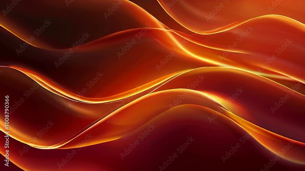 Silky flowing abstract waves in warm golden hues, perfect for dynamic slow motion video backgrounds Silky flowing abstract waves in warm golden hues, perfect for dynamic slow motion video backgrounds