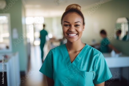 Portrait of a young nurse in scrubs at hospital Free Download Portrait of a young nurse in scrubs at hospital - GFXLoad