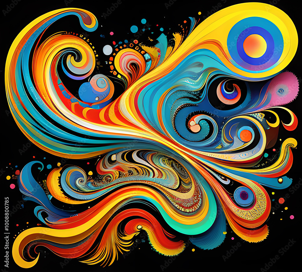 Bright waves illustration art colorful new style 2024.generative ai Bright waves illustration art colorful new style 2024.generative ai