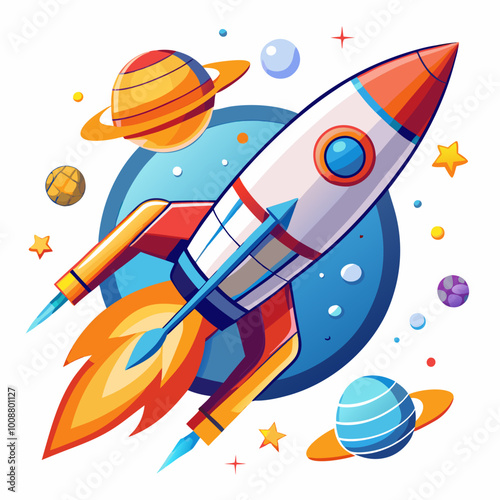 Fototapeta Naklejka Na Ścianę i Meble -  space rocket vector illustration