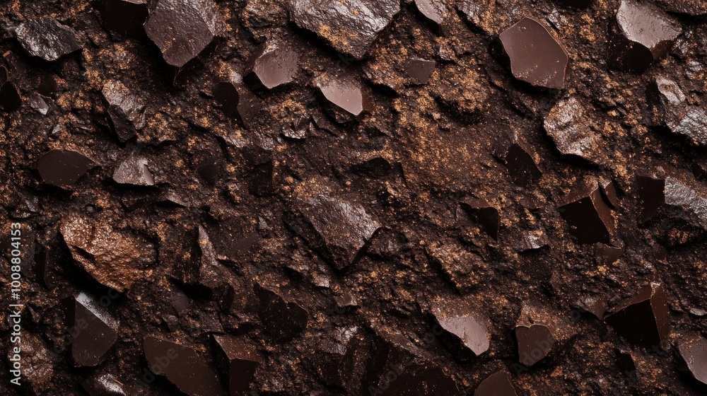 Chocolate Texture Background: A Close-Up of Cracked Dark Chocolate
