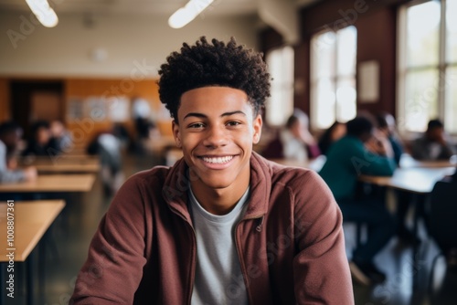 Smiling portrait of a young male African American student