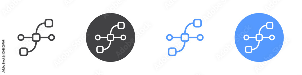 Anchor point icon Thin outline art symbol Anchor point icon Thin outline art symbol