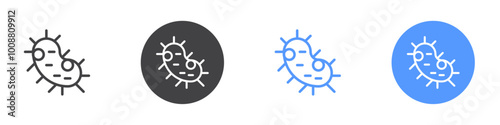 Bacteria icon Thin outline art symbol
