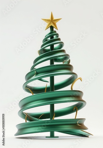 abstract minimalist christmas tree 3d.