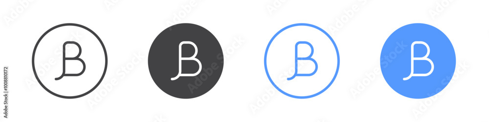 Beta icon Thin outline art symbol Beta icon Thin outline art symbol