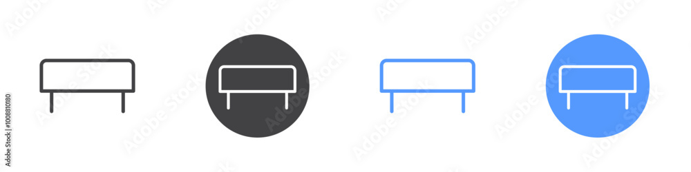 Bench icon Thin outline art symbol Bench icon Thin outline art symbol