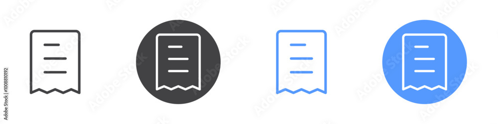 Bill icon Thin outline art symbol Bill icon Thin outline art symbol