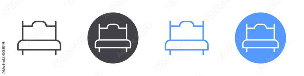Bed icon Thin outline art symbol Bed icon Thin outline art symbol