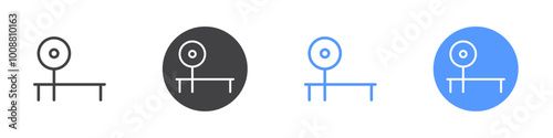 Bench press icon Thin outline art symbol