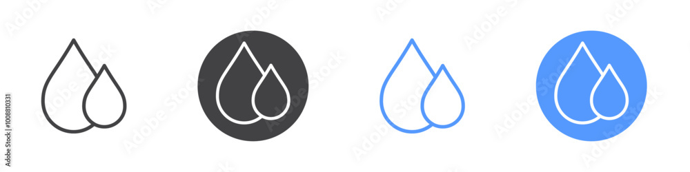 Blood drops icon Thin outline art symbol Blood drops icon Thin outline art symbol