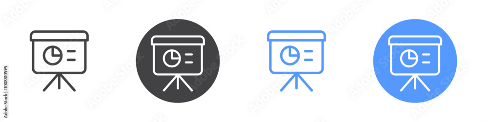 Business presentation icon Thin outline art symbol