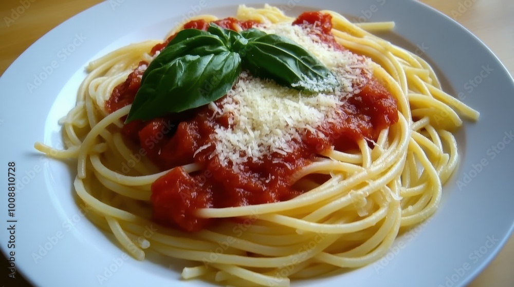 Classic Spaghetti with Rich Tomato Sauce and Basil Classic Spaghetti with Rich Tomato Sauce and Basil