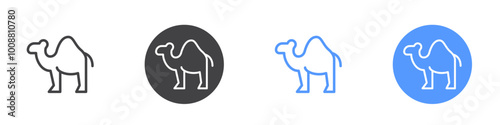 Camel icon Thin outline art symbol