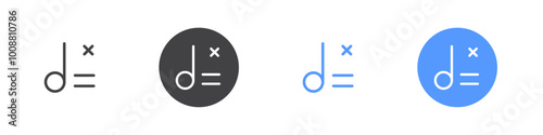 Cancel playlist icon Thin outline art symbol