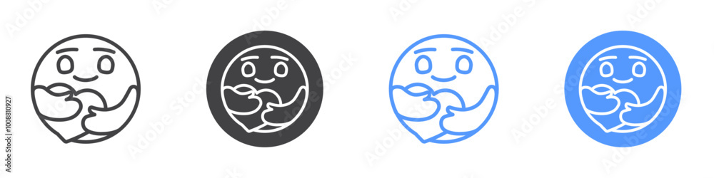 Care emoji icon Thin outline art symbol Care emoji icon Thin outline art symbol