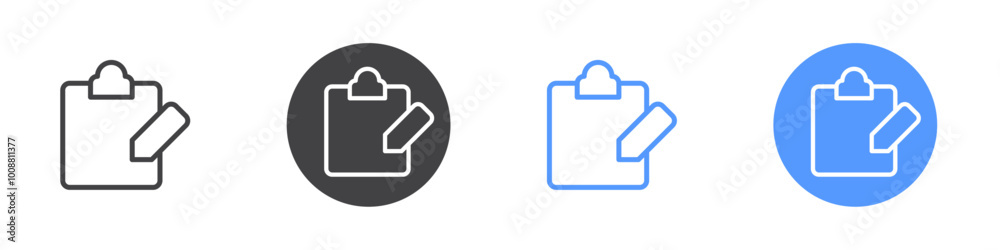 Clipboard edit icon Thin outline art symbol Clipboard edit icon Thin outline art symbol