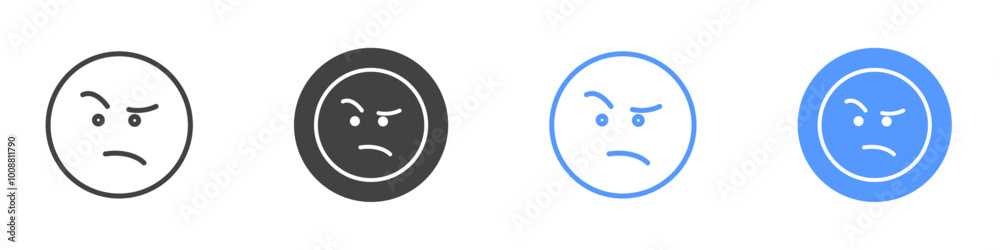 Confused emoji icon Thin outline art symbol Confused emoji icon Thin outline art symbol