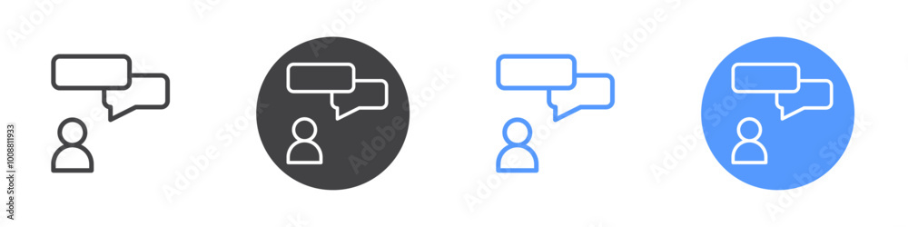 Conversation icon Thin outline art symbol Conversation icon Thin outline art symbol