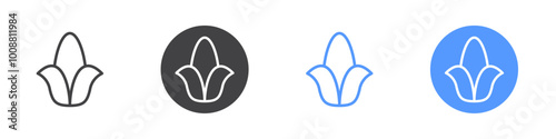 Corn icon Thin outline art symbol