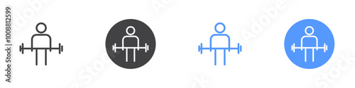 Dead lift icon Thin outline art symbol