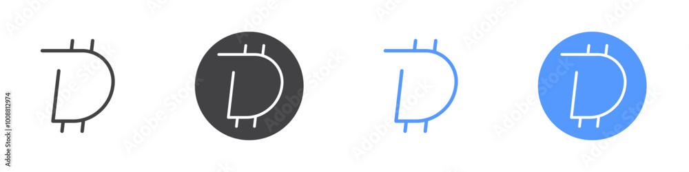 Digibyte icon Thin outline art symbol