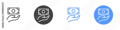 Donation icon Thin outline art symbol