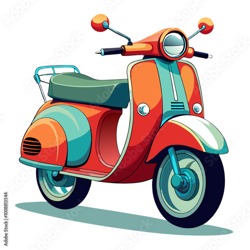 vintage scooter on white background