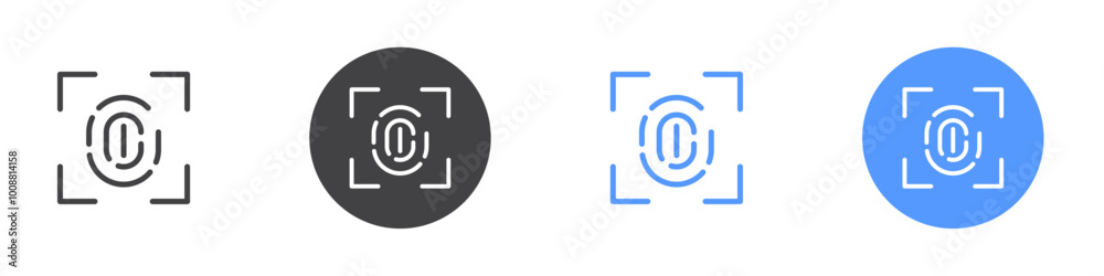Fingerprint icon Thin outline art symbol Fingerprint icon Thin outline art symbol