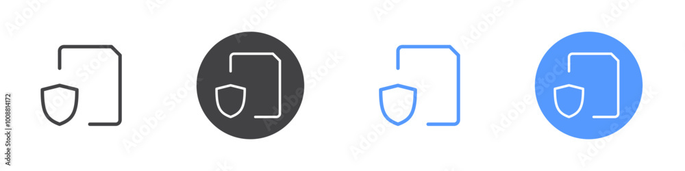File protected icon Thin outline art symbol File protected icon Thin outline art symbol