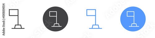 Flag achievment icon Thin outline art symbol