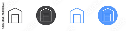 Garage icon Thin outline art symbol