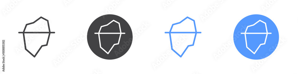 Iceberg icon Thin outline art symbol Iceberg icon Thin outline art symbol