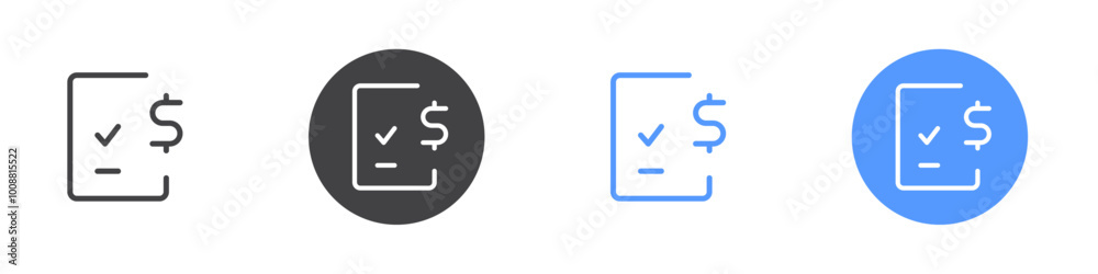 Invoice icon Thin outline art symbol Invoice icon Thin outline art symbol
