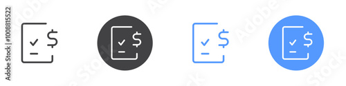 Invoice icon Thin outline art symbol