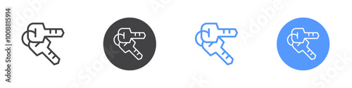 Keys icon Thin outline art symbol