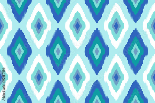 Ikat fabric seamless pattern