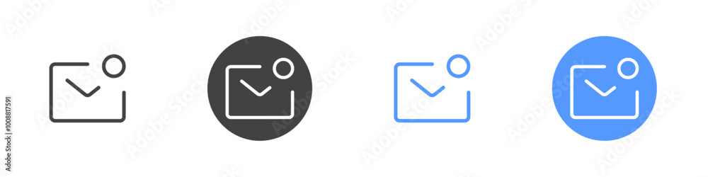 Mail notification icon Thin outline art symbol Mail notification icon Thin outline art symbol