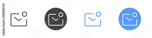 Mail notification icon Thin outline art symbol