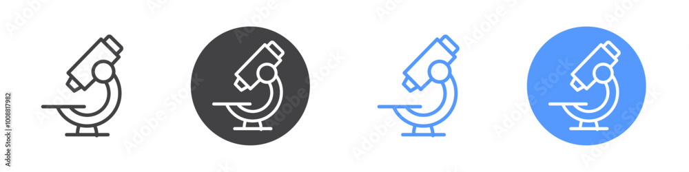 Microscope icon Thin outline art symbol Microscope icon Thin outline art symbol