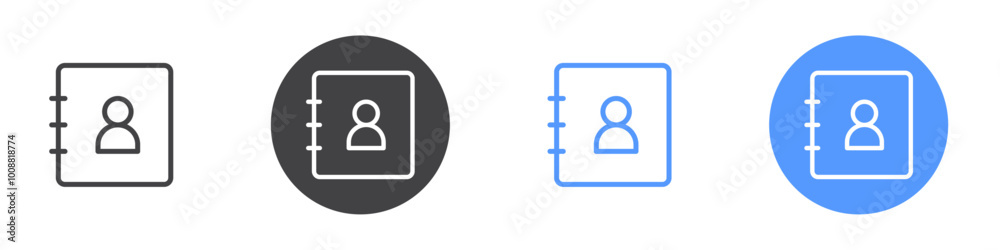 Phone book icon Thin outline art symbol Phone book icon Thin outline art symbol