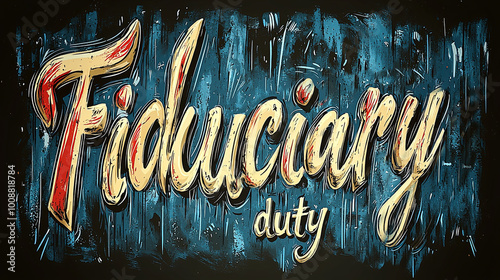 Fiduciary duty hand-drawn lettering on textured background