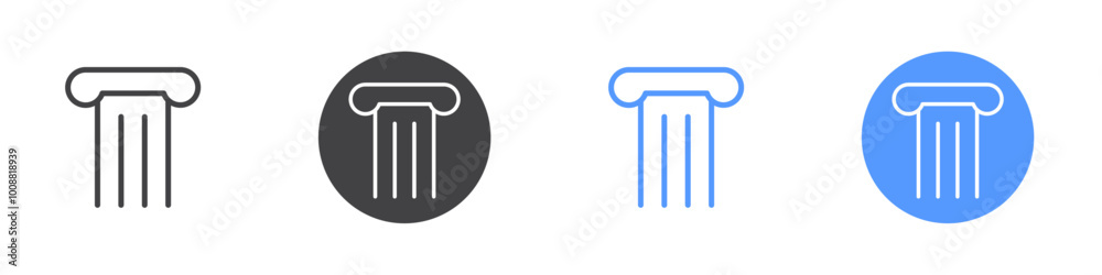 Pillar icon Thin outline art symbol Pillar icon Thin outline art symbol