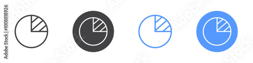 Pie chart icon Thin outline art symbol