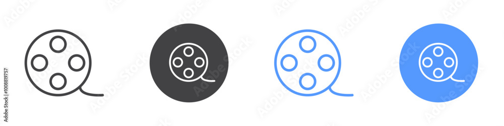 Reels icon Thin outline art symbol Reels icon Thin outline art symbol