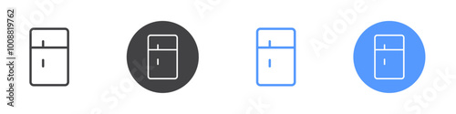 Refrigirator icon Thin outline art symbol