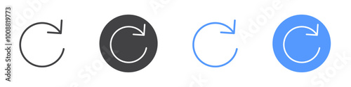 Refresh icon Thin outline art symbol
