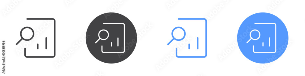 Research icon Thin outline art symbol Research icon Thin outline art symbol