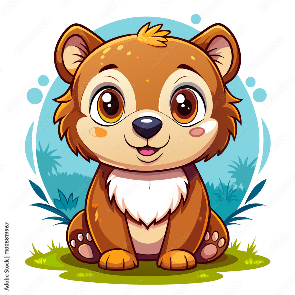 Fototapeta premium brown bear cub icon,animal icon illustration